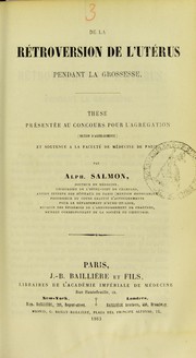 De la rétroversion de l'utérus pendant la grossesse