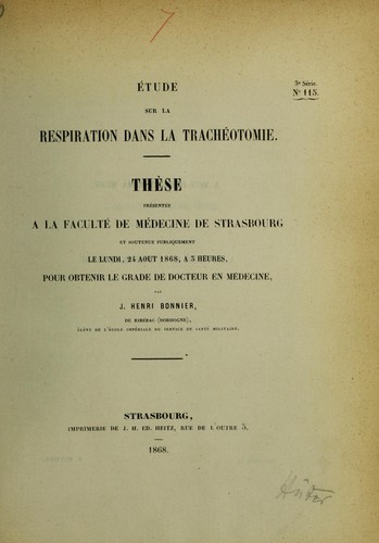 Étude sur la respiration dans la trachéotomie