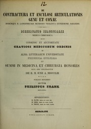 De contractura et ancylosi articulationis genu et coxae iisdemque B. Langenbeckii methodo violenta extensione sanandis