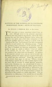 Rupture of the eyeball in its posterior hemisphere from a blow to the face
