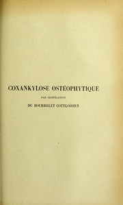 Coxankylose ostéophytique par ossification du bourrelet cotyloïdien