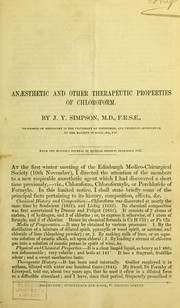 [Anaesthetic and other therapeutic properties of chloroform]