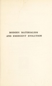 Modern materialism and emergent evolution