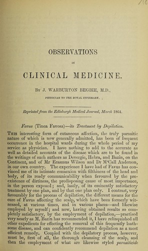 Observations on clinical medicine