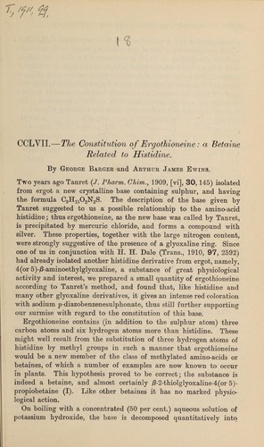 The constitution of ergothioneine