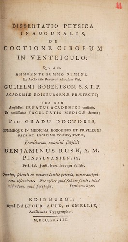 Dissertatio physica inauguralis, de coctione ciborum in ventriculo ...