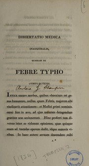 Dissertatio medica inauguralis, quaedam de febre typho complectens