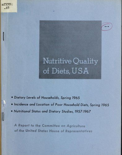 Nutritive quality of diets, USA