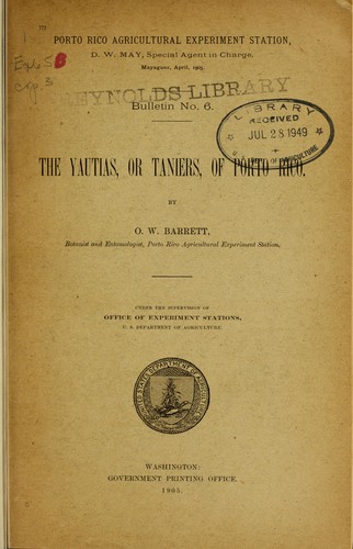 The yautias, or taniers, of Porto Rico