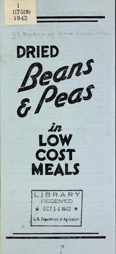 Dried beans & peas in low cost meals