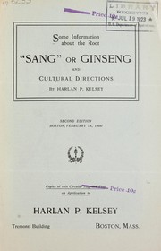 Some information about the root "sang" or ginseng and cultural directions
