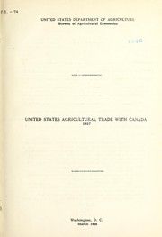 United States agricultural trade with Canada, 1937