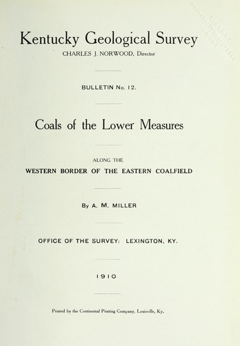 Coals of the lower measures along the western border of the eastern coalfield