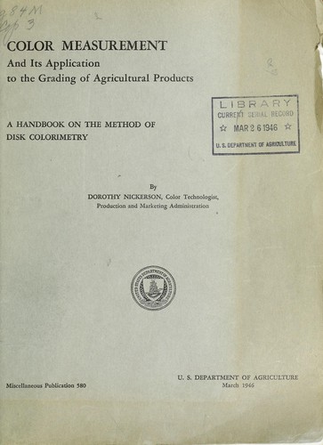 Color measurement and its application to the grading of agricultural products