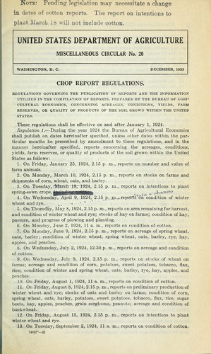 Crop report regulations
