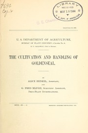 The cultivation and handling of goldenseal