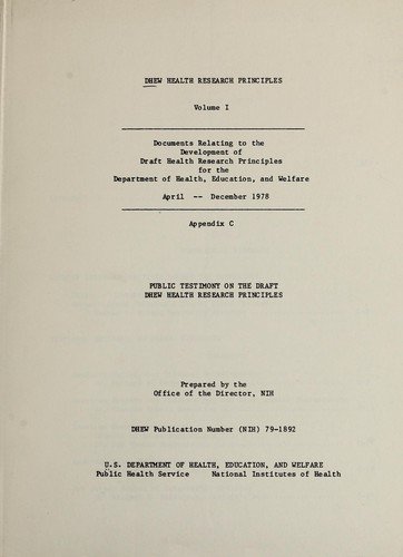 DHEW health research principles