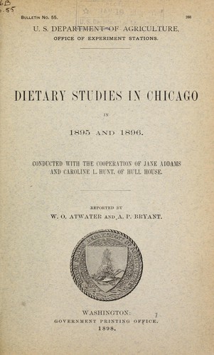 Dietary studies in Chicago in 1895 and 1896