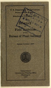 Directory of field activities of the Bureau of Plant Industry