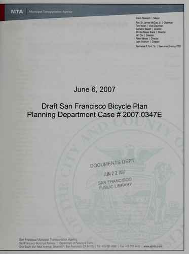 Draft San Francisco bicycle plan