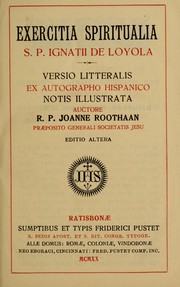 Exercitia spiritualia S. Ignatii de Loyola