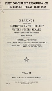 First concurrent resolution on the budget--fiscal year 1982