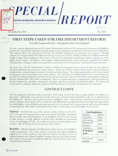 First steps taken for fire department reform