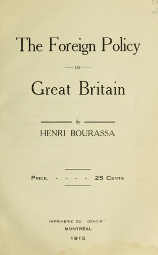 The foreign policy of Great Britain