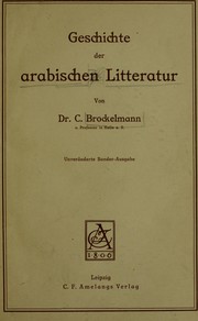 Geschichte der arabischen Litteratur