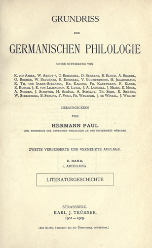 Grundriss der germanischen Philologie