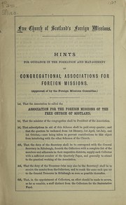 Hints for guidance in the formation and management of congregational associations for foreign missions
