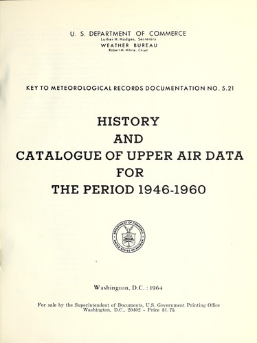 History and catalogue of upper air data for the period 1946-1960