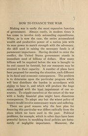 How to finance the war