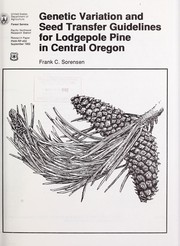 Genetic variation and seed transfer guidelines for lodgepole pine in central Oregon
