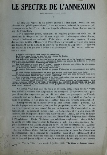 Le spectre de l'annexion