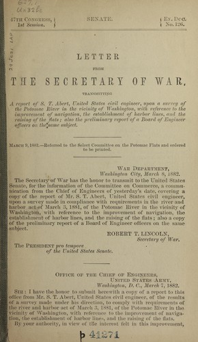 Letter from the secretary of war