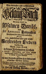 Neu-vermehrt- und vollständiges Gesang-Buch