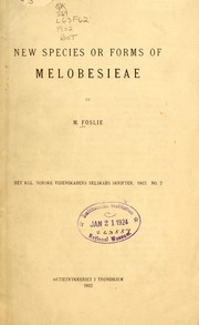 New species or forms of Melobesieae