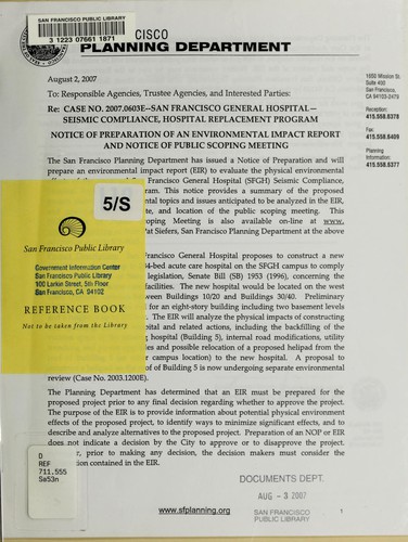 Notice of preparation of an environmental impact report