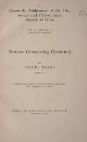 Notices concerning Cincinnati