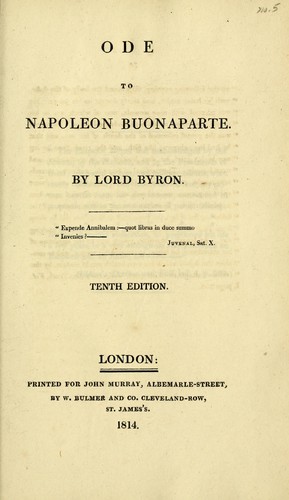 Ode to Napoleon Bonaparte