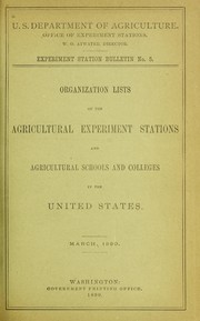 Organization lists of the agricultural experiment stations and agricultural schools and colleges in the United States