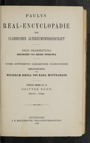 Paulys real-encyclopädie der classischen Altertumswissenschaft