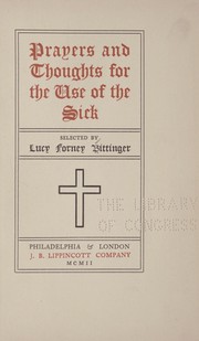 Prayers and thoughts for the use of the sick