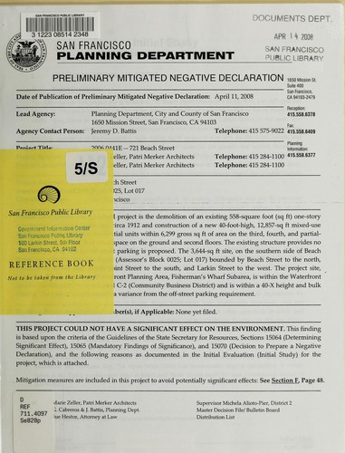 Preliminary mitigated negative declaration