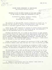 Residues of DDT in fatty tissues of big game animals in the states of Idaho and Washington in 1962