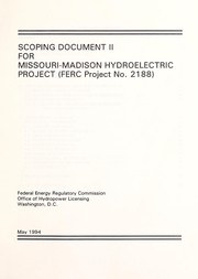 Scoping document II for Missouri-Madison Hydroelectric Project (FERC Project (Ferc Project No. 2188)
