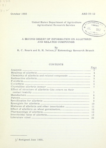 A second digest of information on allethrin and related compounds