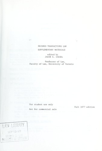 Secured transactions law
