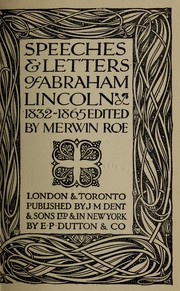Speeches and letters, 1832-1865